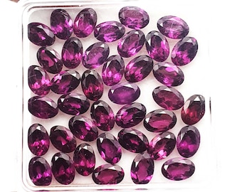 Natural Rhodolite Garnet Oval Cut Loose Gemstone Lot 37 Pcs 4*6 MM 20 CT, Pink Garnet Oval Gemstone, Garnet Gemstone For Jewelry Making
