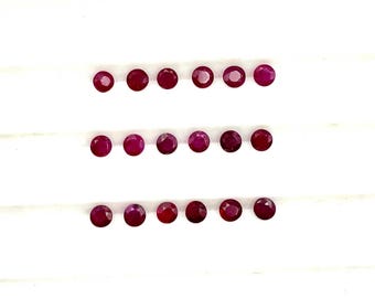 Natural Ruby Round Cut Loose Gemstone Lot 10 Pcs 2.50 MM 1 CT, Red Ruby Gemstone, Ruby Faceted Gemstone For Jewelry Making