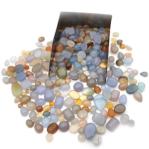 Natural Chalcedony Mix Shape Cabochon Loose Gemstone 20 Pcs 5-20 MM 100 CT, Blue Chalcedony Cabochon, Chalcedony Stone For Making Jewelry