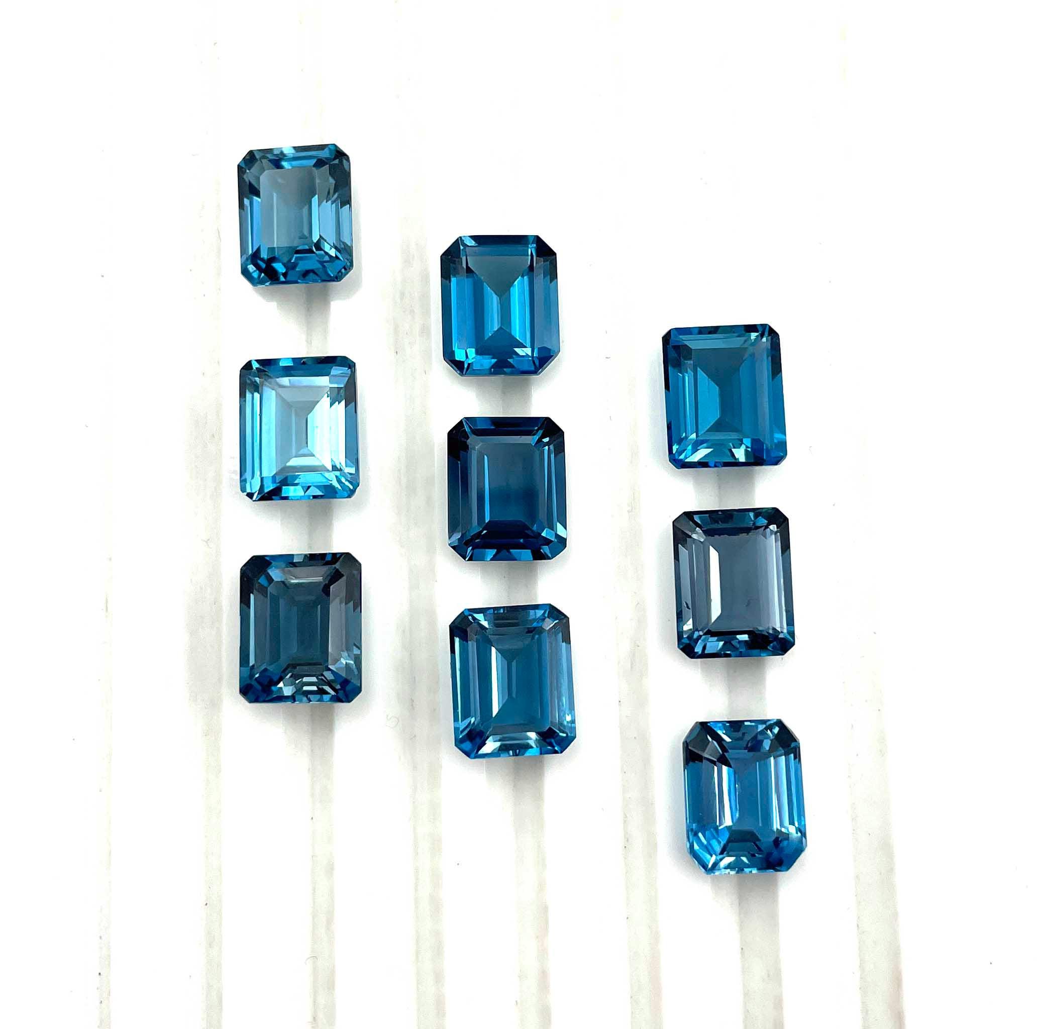 天然ロンドンブルートパーズ オクタゴンカット ルースジェムストーン 2