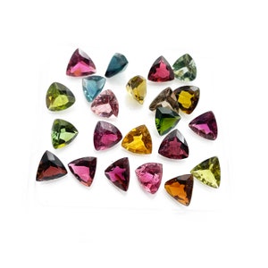 Multi Tourmaline Trillion Cut Loose Gemstone 11 Pcs 5.5 mm 5 CT Multi Color Tourmaline For Jewelry ,Natural Multi Tourmaline Birthstone