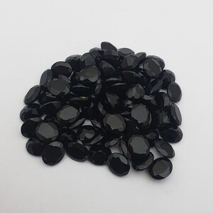 Black Onyx Oval cut Loose Gemstone Lot 25 Pcs 10*12 MM 100 CT ~ Natural Black Onyx Gemstone ~ Black Onyx Oval Cut