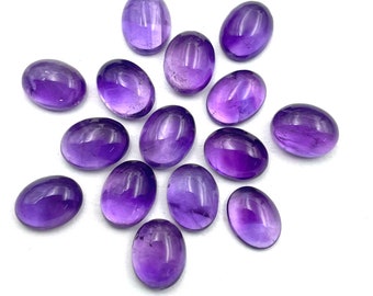 Natural Amethyst Oval Cabochon , 47 Pcs 7x9 mm 90 CT, Amethyst Loose Gemstone For Jewelry Making, Purple African Amethyst Gemstone