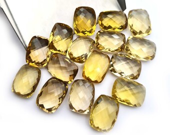 Natural Champagne Quartz Briolette Cut Cushion Loose Gemstone ,Champagne Quartz Cut Stone, 12 Pcs 12*16 MM 115 CT, Champagne Quartz