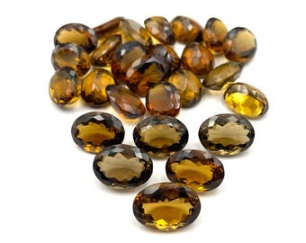 Natural Champagne Quartz Oval Cut Loose Gemstone Lot 9 Pcs 12.50*16.50-13*18 MM 100 CT, Champagne Quartz Cut Stone For Making Jewelry