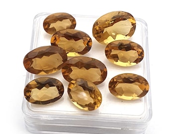 Natural Champagne Quartz Mix Size Oval Cut Loose Gemstone Lot, Champagne Quartz Cut Stone, Oval Cut Loose Stone- 17 Pcs 8*11-9*14 MM 51 CT