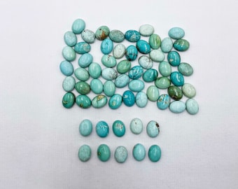 Cabujón ovalado turquesa natural Lote de piedras preciosas sueltas 9 piezas 7 * 9 MM 16 CT, Cabujón turquesa, Piedra preciosa turquesa para la fabricación de joyas