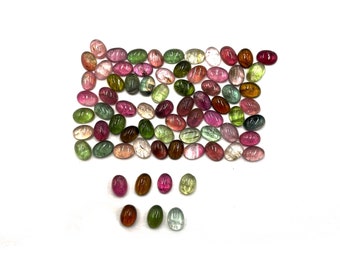 Natural Multi Tourmaline Oval Cabochon Loose Gemstone Lot 20 Pcs 5*7 MM 15 CT, Tourmaline Cabochon, Tourmaline Stone For making Jewelry