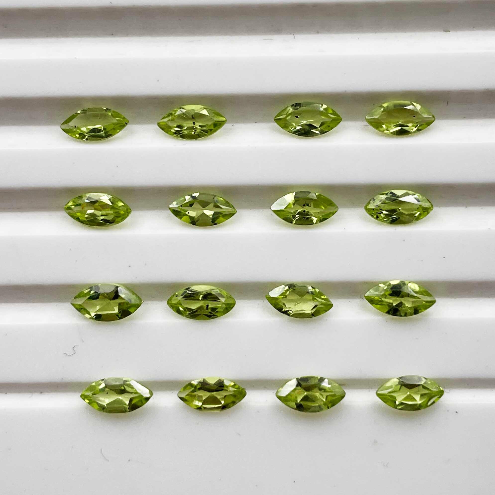 天然ペリドット マーキスカット ルース 宝石 ロット 3 x 6 MM 214 個