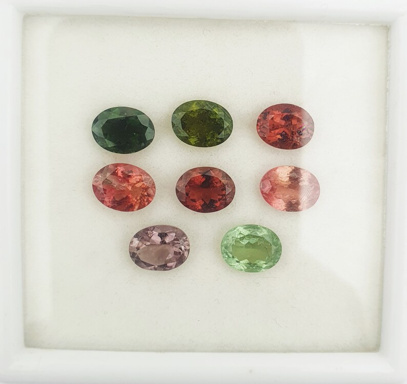 Natural Tourmaline Oval Cut Loose Gemstone Lot 8 Pcs 7*9 MM 14 CT~Natural multi tourmaline gemstone~oval cut loose multi tourmaline