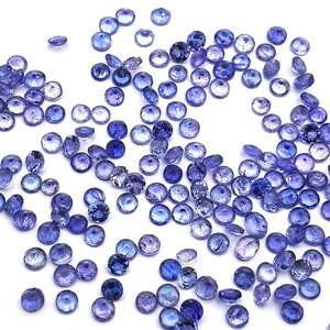 Natural Tanzanite Round Cut Loose Gemstone Lot 3 mm 7 CT 58 Pcs ~ Blue Tanzanite Cut Stone ~ Tanzanite Round Cut For Jewelry