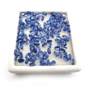 Natural Kyanite Pear Cut Gemstone~ Kyanite Faceted Loose Stone ~ 17 Pcs 3*5 MM 5 CT ~Natural Blue Kyanite Gemstone~ Gemstone For Jewelry