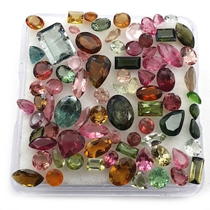 Natural Multi Tourmaline Mix Cut Loose Gemstone 48 Pcs 2-5 MM 10 CT ~ Natural Mix Cut loose multi tourmaline