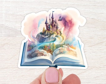 Fantasy Castle Book Sticker | Bookish | Fantasy Book Sticker | Sticker for Kindle | Booktok Sticker | Waterproof | Watercolor Sticker