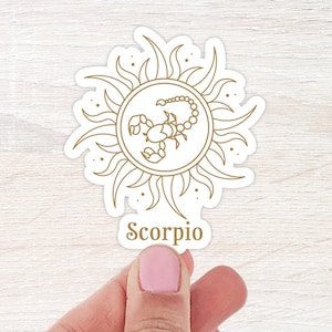 Sticker Scorpion | Sticker thème du zodiaque | autocollant bouteille d'eau | Sticker imperméable | Sticker pour ordinateur portable | Autocollants d'astrologie | Autocollant en vinyle