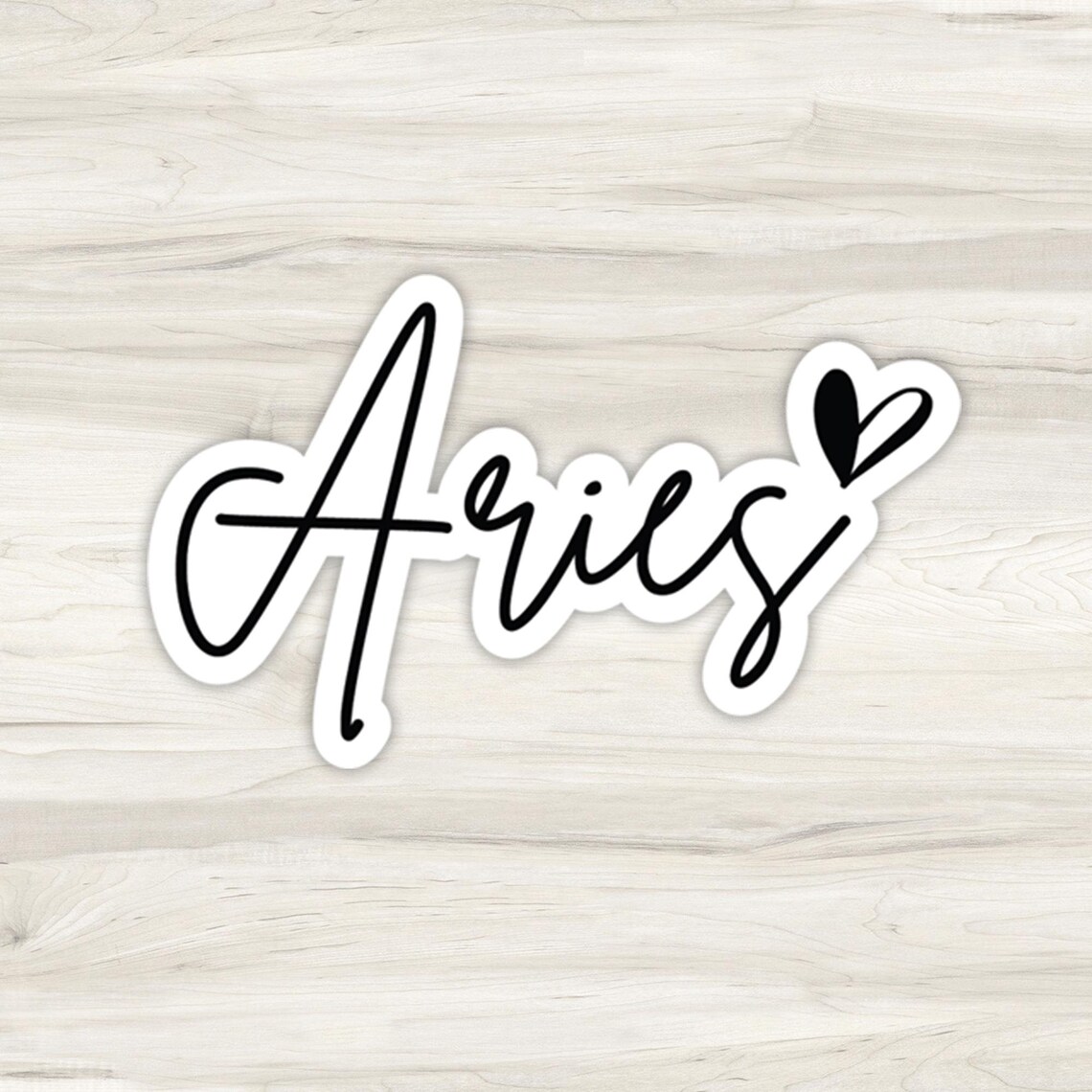 Aries Script Sticker | Zodiac Sticker | Waterbottle Sticker ...
