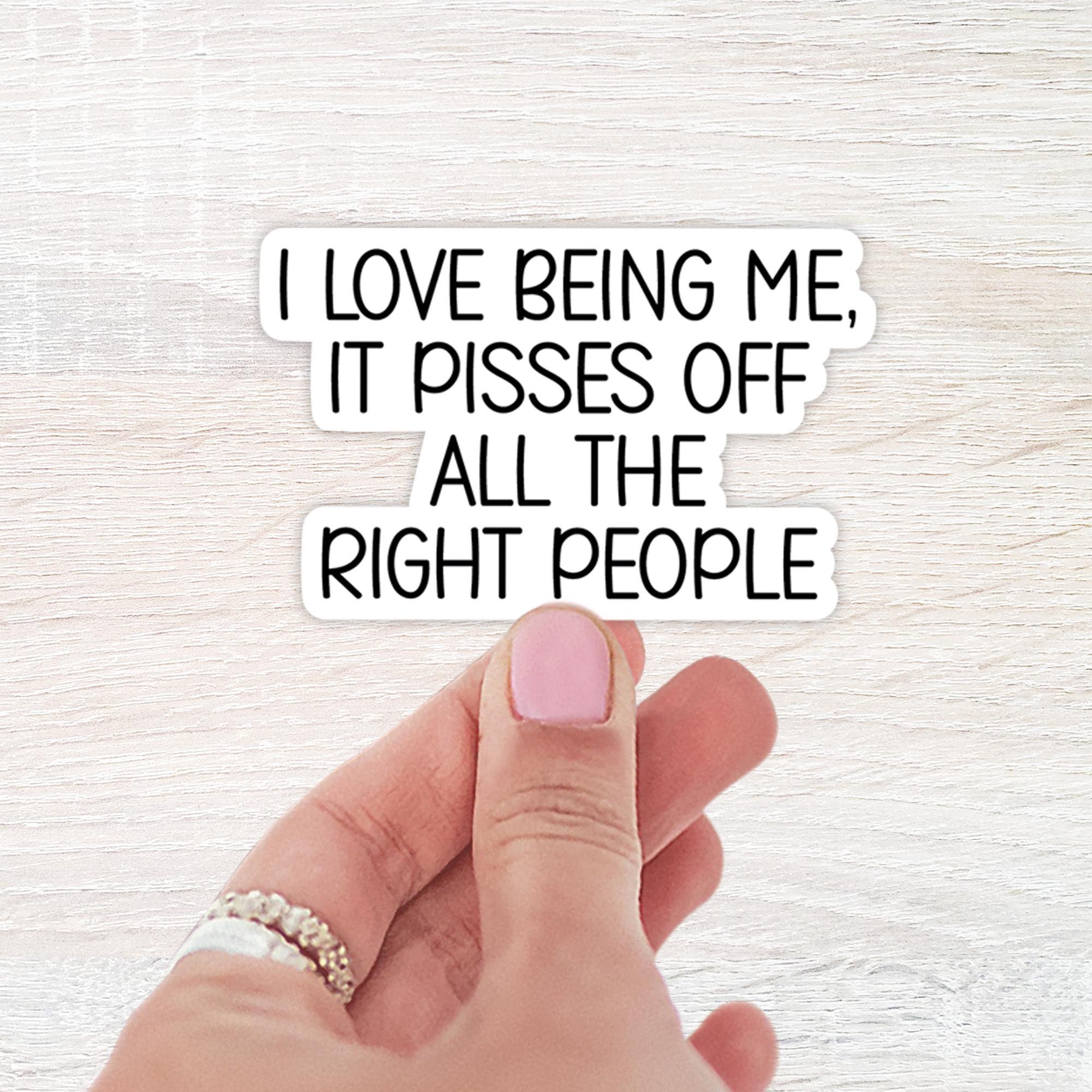 Buy I Love Being Me, It Pisses off All the Right People | Water Bottle  Sticker | Tumbler Sticker | Waterproof Decal | Stanley Stickers | Snarky  Online in India - Etsy, image size:2000x2000