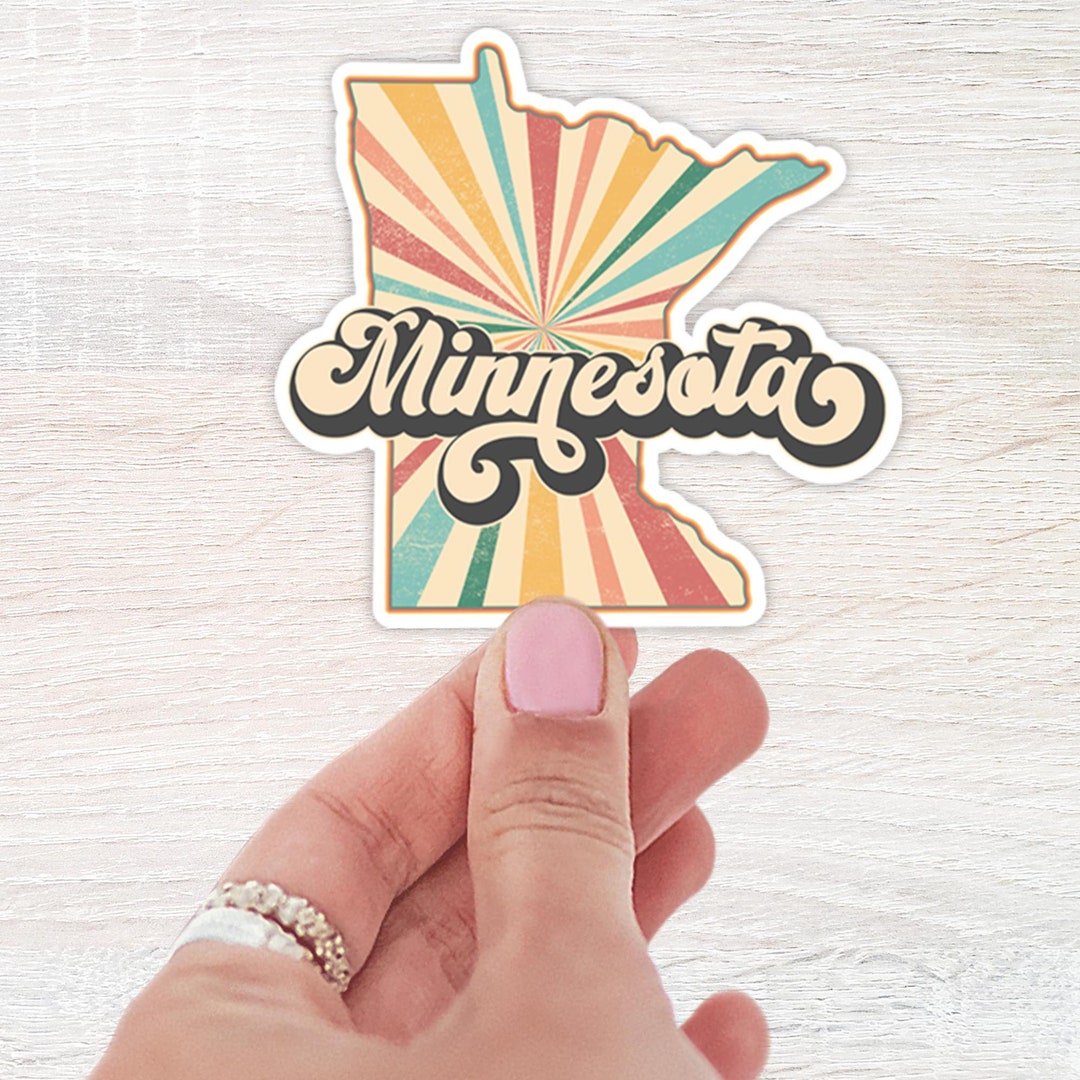 Mon State Sticker Minnesota State Retro Sticker, Travel Theme, Waterbottle Sticker ...