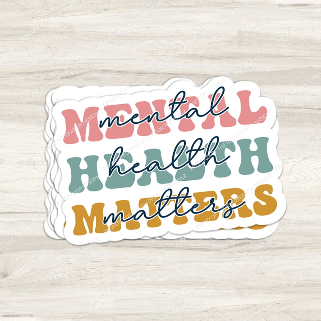 Mental Health Matters| Motivation Sticker | Decal for Water Bottle ...
