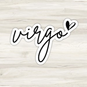 autocollant de script Vierge | Autocollant du zodiaque | autocollant bouteille d'eau | Sticker imperméable | Sticker pour ordinateur portable | Autocollants d'astrologie | Sticker Stanley