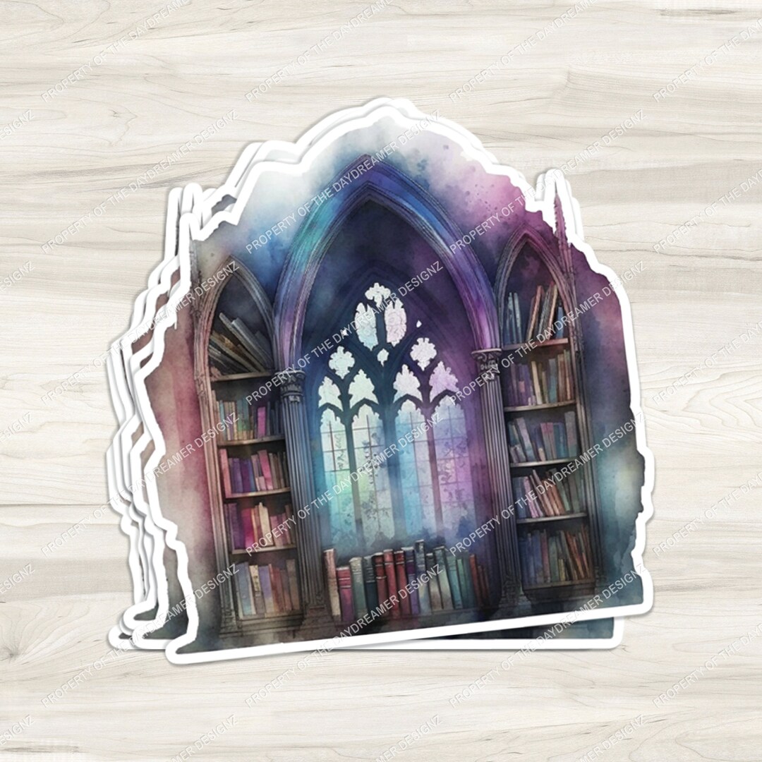 Dark Academia Library Aesthetic Sticker Bookish Fantasy Book Sticker ...