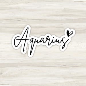 autocollant d'écriture Verseau | Autocollant du zodiaque | autocollant pour bouteille d'eau | Sticker imperméable | Sticker pour ordinateur portable | autocollant d'astrologie | Sticker Stanley