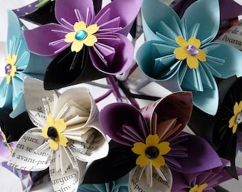 Origami paper flower bouquet