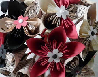 Origami paper flower bouquet