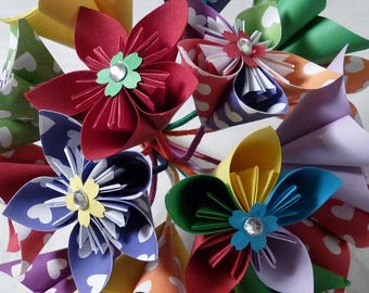 Origami paper flower bouquet