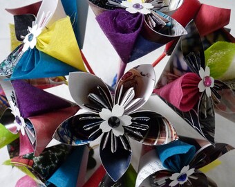 Origami paper flower bouquet
