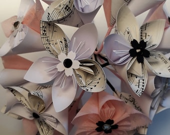 Origami paper flower bouquet