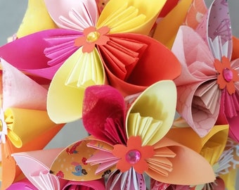 Origami paper flower bouquet