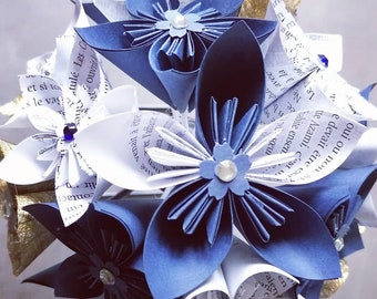 Origami paper flower bouquet