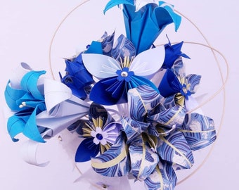 Origami paper flower bouquet