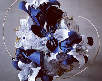 Origami paper flower bouquet