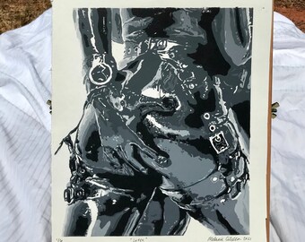 Latex Art Print,screenprinted design,latexfetish, kinky art, fine art screen print