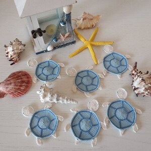 Crochet tortues de mer, couvre les applications, ensemble de 6 pièces.