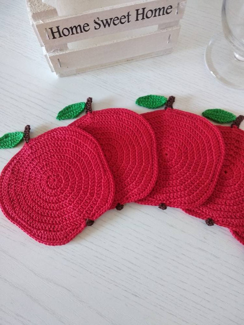 Kilofly Set 4 Sottobicchieri All'Uncinetto A Forma Di Girasole – Fatti A Mano In Cotone, 13 Cm, Centrini Decorativi Per Casa