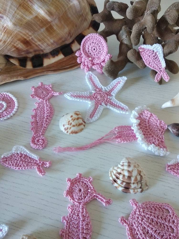 NBEADS 2 Catene Segnapunti Per Maglieria Con Animali Marini – Perline In Vetro E Acrilico Per Uncinetto E Cucito