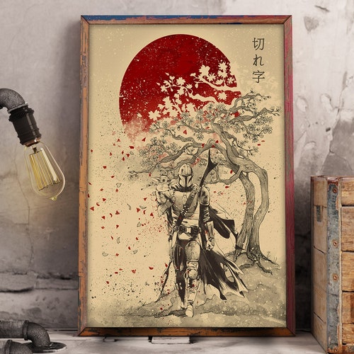 The Way Of Bounty Hunter Woodblock Portrait Poster Etsy The Way Of Bounty Hunter Woodblock Portrait Poster Etsy