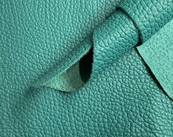 Teal Bubble Italian Leather Hide APX 1.7m2 2.1mm thick