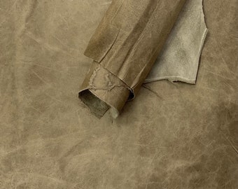 Light Brown Distressed Italian Leather Hides