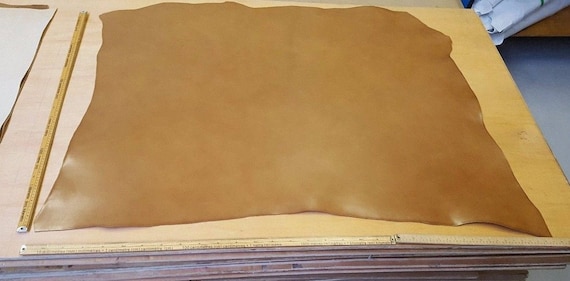 Brown Full Grain Italian Leather Hide 1.2-1.3m2 2.4mm Thick *Blemished Veg Tan