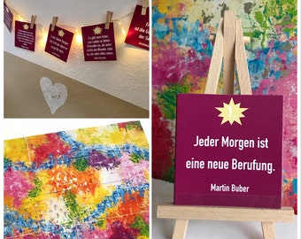 Adventskalender Kunstpuzzle mit inspirierenden Zitaten - Der Garten -