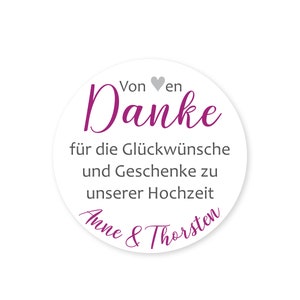 DANKE Aufkleber zur Hochzeit oder einem anderen Anlass Ø 5cm mit Farbwahl image 3