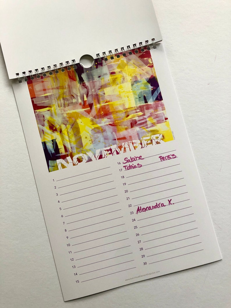 Immerwährender Geburtstagskalender Kunstkalender Wandkalender Monatskalender Edit. 1 image 8