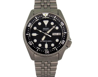 vintage watch seiko skx013 mod diver watch nh36a movement bead blast medium size 38mm with jubilee bracelet choose color of second hand