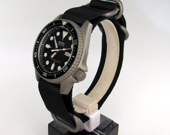 vintage watch seiko skx013 mod diver watch nh36a movement color bead blast medium size 38mm with zulu and rubber strap