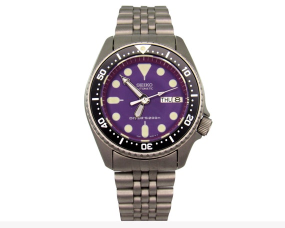 Vintage Watch Seiko Skx013 Mod Mens Divers Watch Nh36 Purple - Etsy New  Zealand