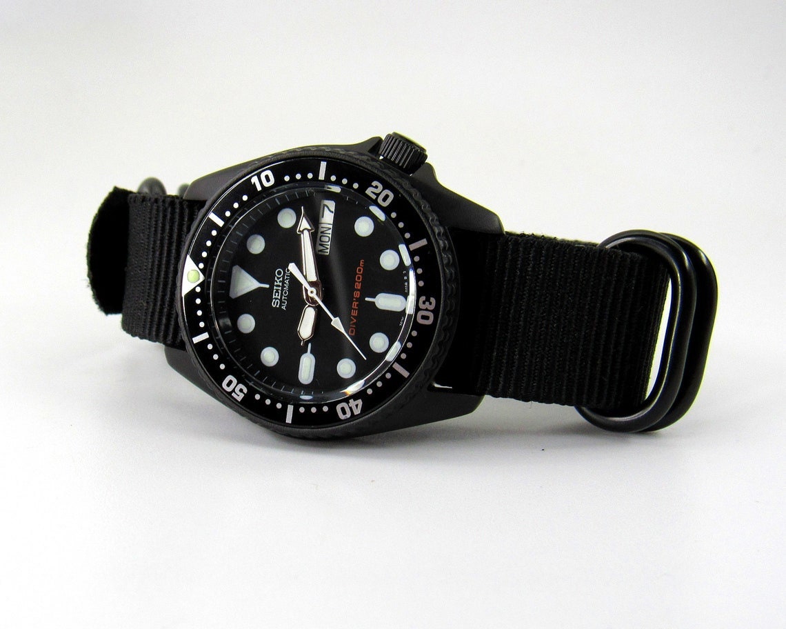 Vintage Watch Seiko Skx013 Mod Divers Watch Nh36 Black Dial Vintage Watch Seiko Skx013 Mod Divers Watch Nh36 Black Dial